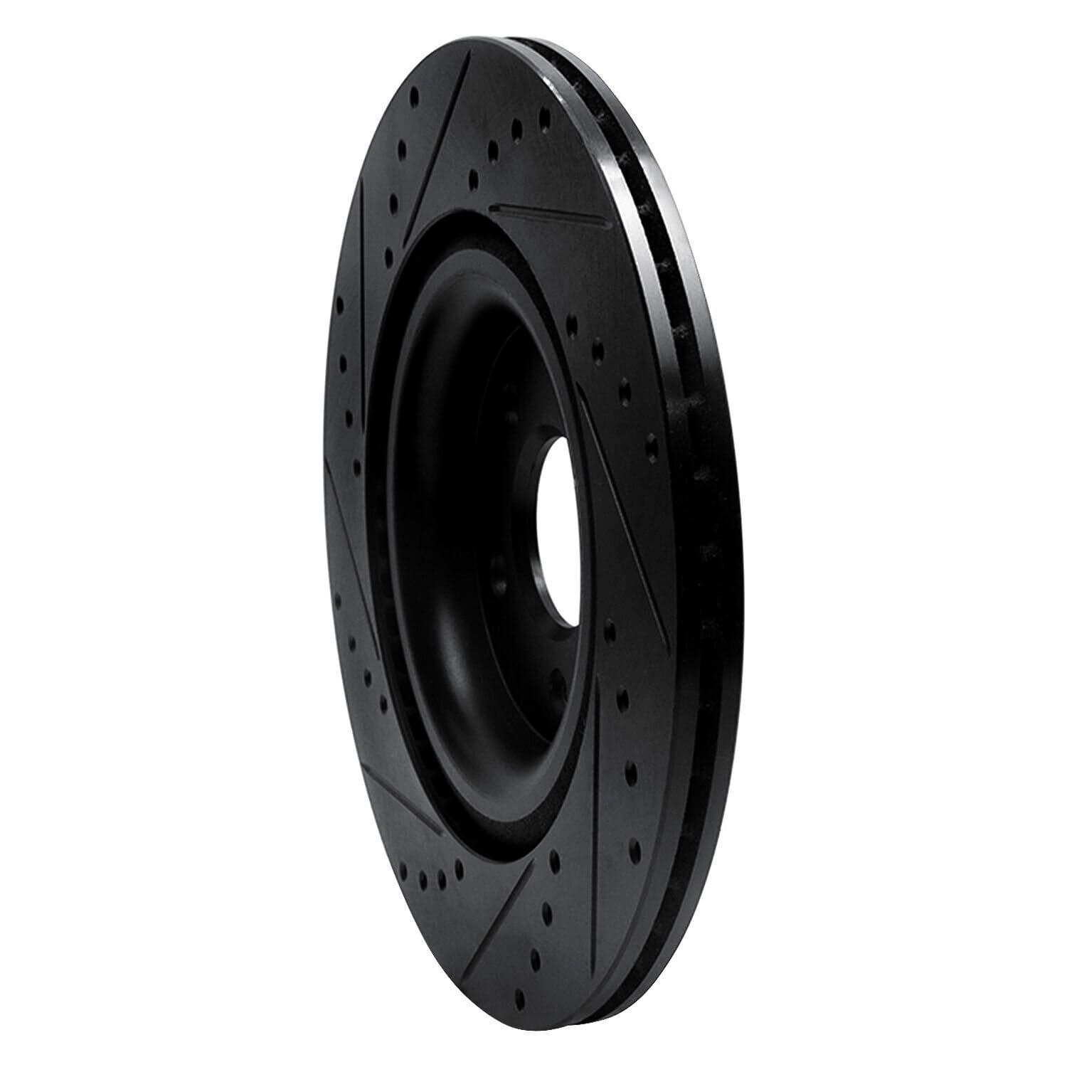 R1 Concepts Brake Rotor Drilled and Slotted Black ECB-20028R