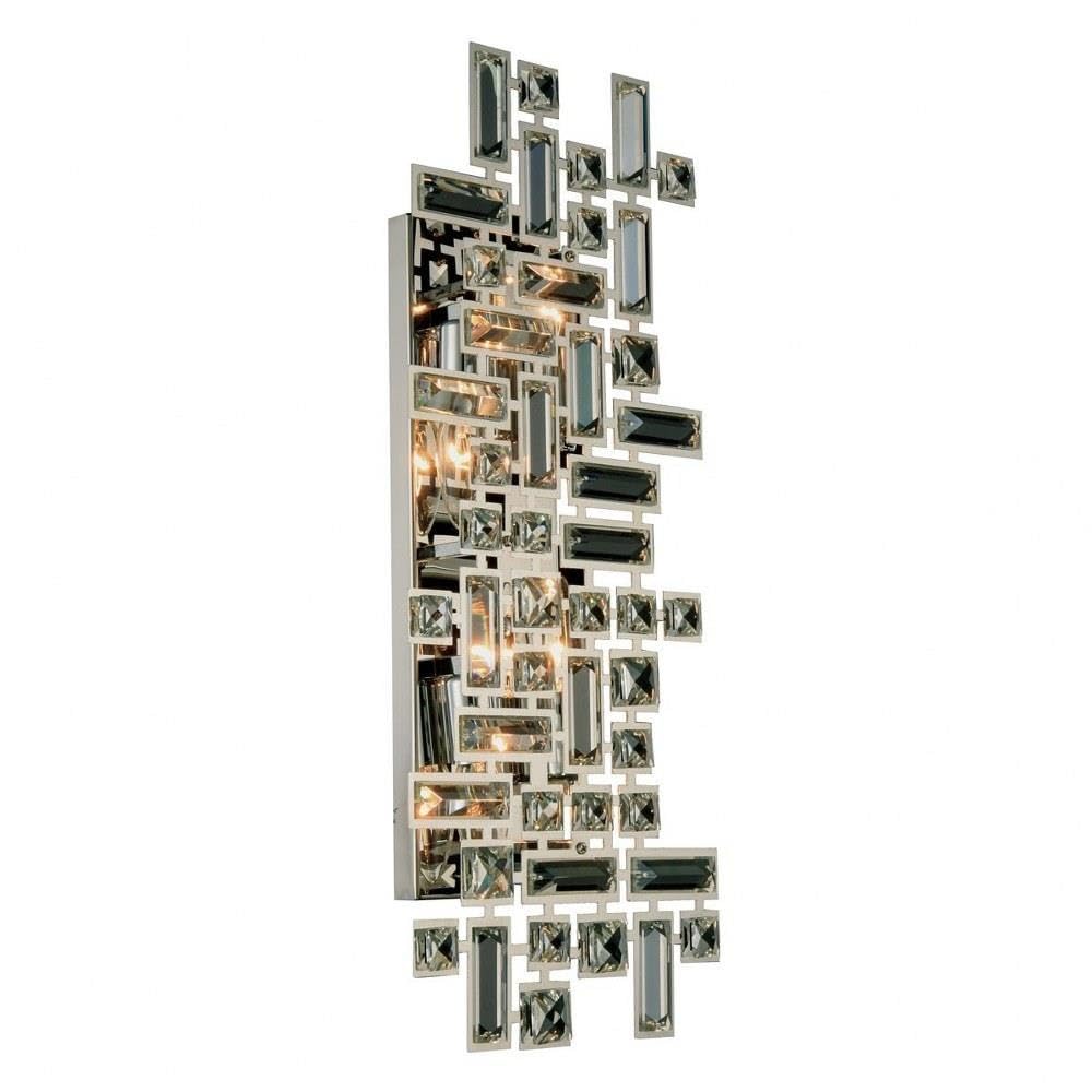 Elegant Furniture Picasso 4 Light Chrome Wall Sconce Clear Royal Cut Crystal