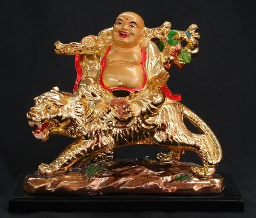 Laughing Buddha on Tiger