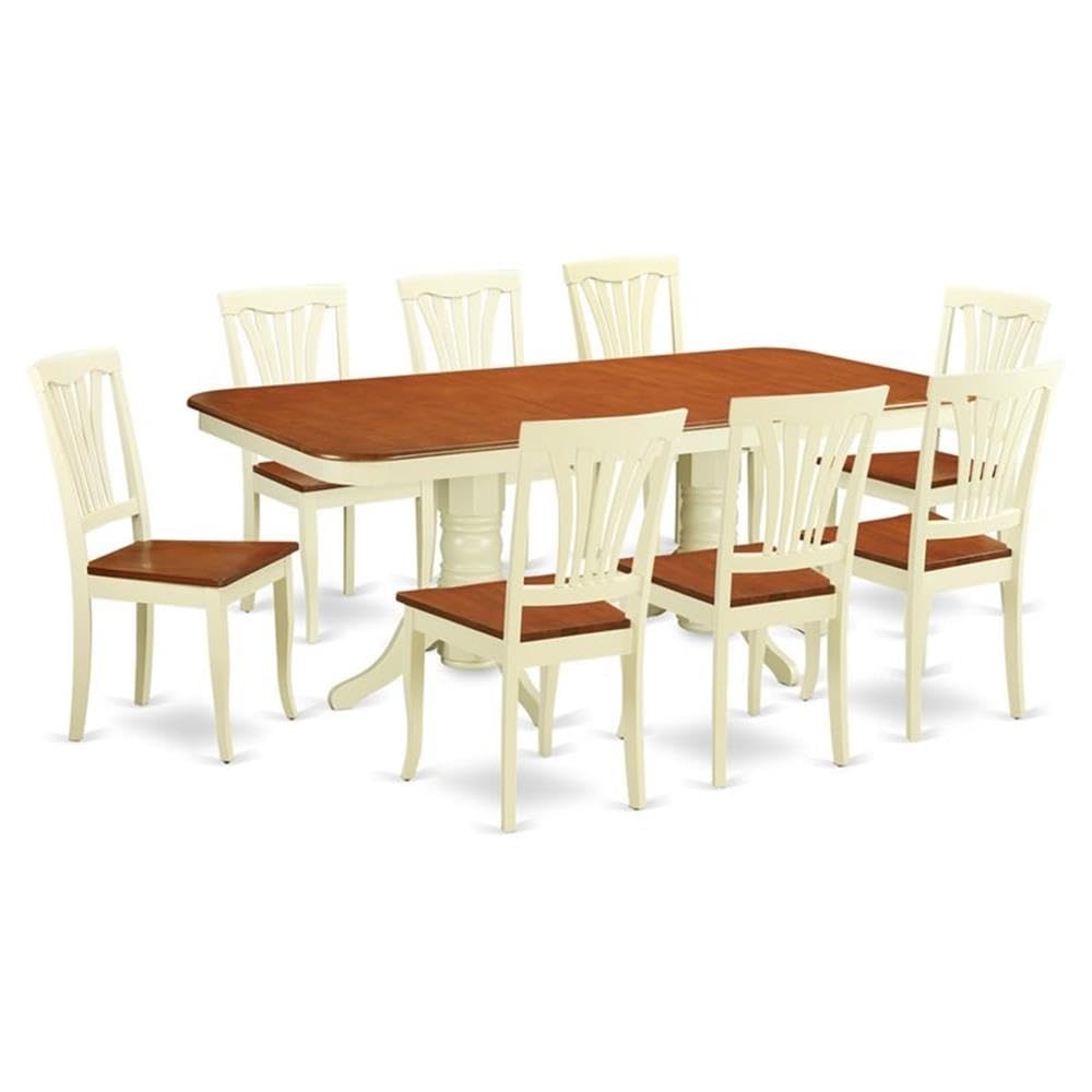 9  Pc  Dining  set-Table  with  Leaf  and  8  Chairs  for  Dining