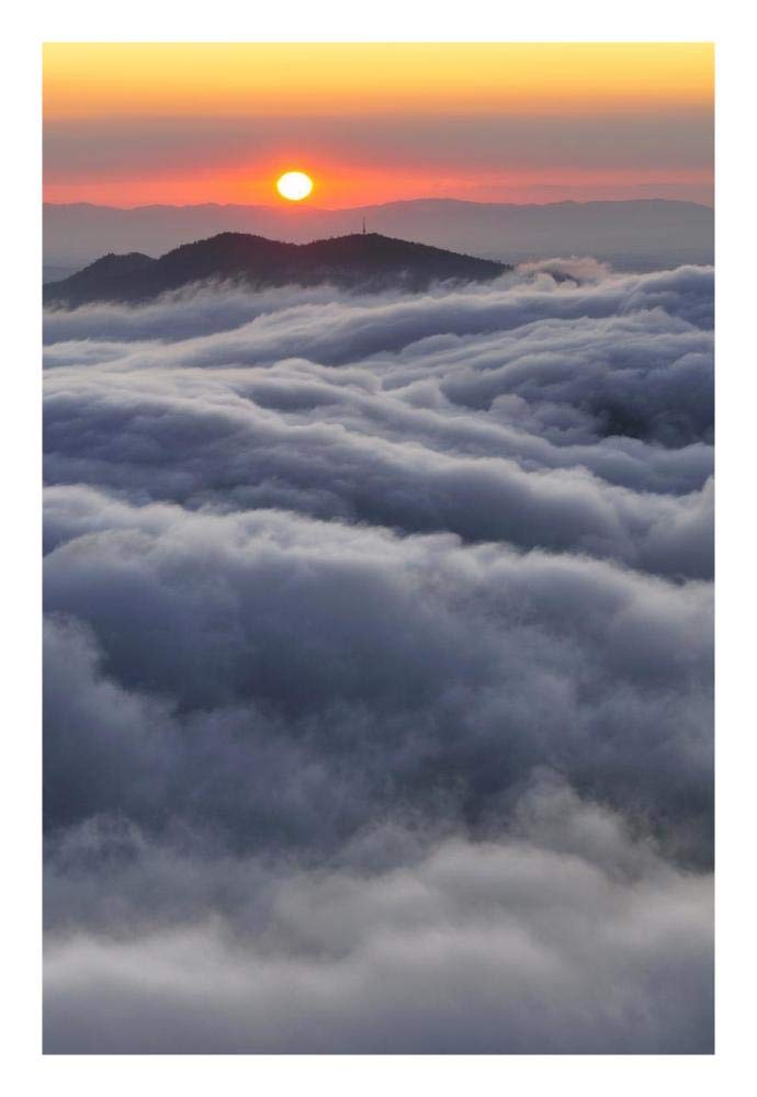 Sunrise over mountain and clouds, Spain-Paper Art-18x26”