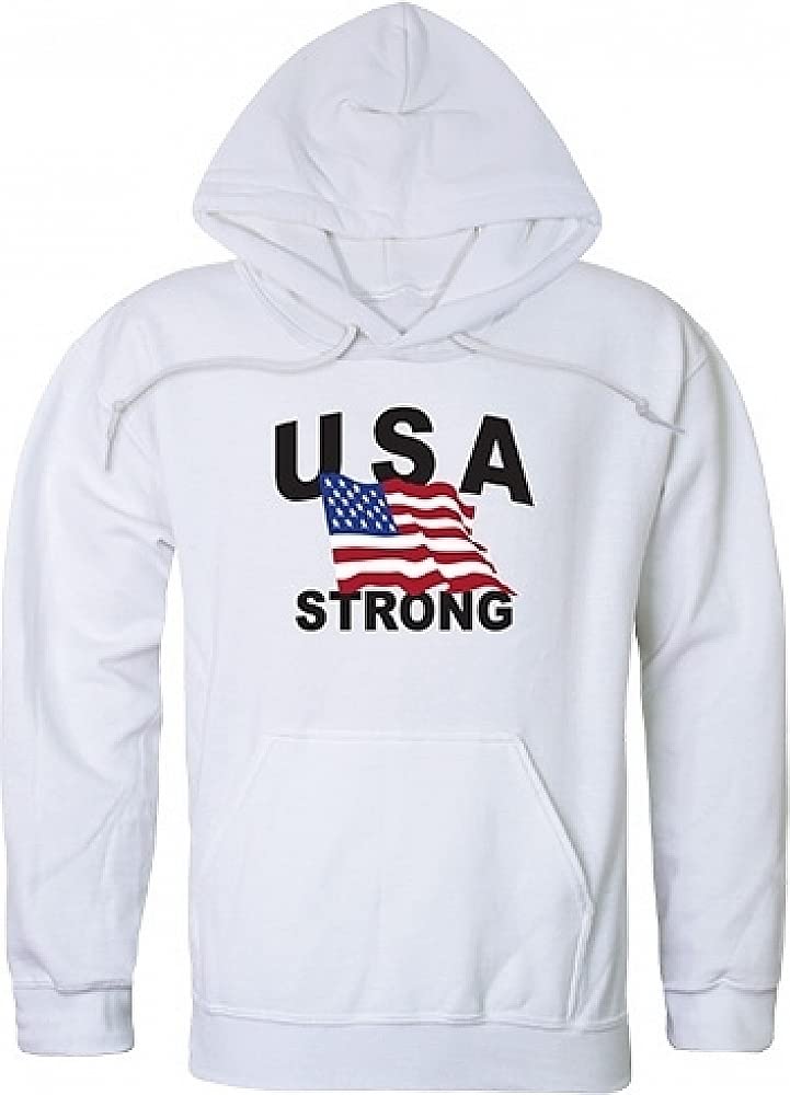 Graphic Pullover, USA Strong 4, White, L
