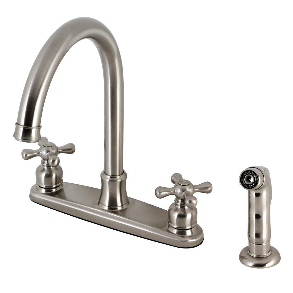 Kingston Brass FB7798AXSP Victorian 8-inch Centerset Kitchen Faucet, Satin Nickel