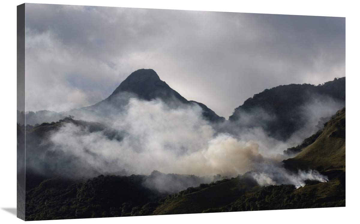 Fire set by chagras or cowboys to help herd cattle, Andes Mountains, Ecuador-Canvas Art-36x24”