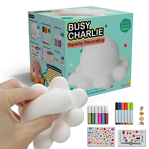 Busy Charlie Squishy Decorating Kit - Art Kits For Kids 9-12 Girls, Diy Squishies, Arts And Crafts For Kids Ages 8-12, Paint You
