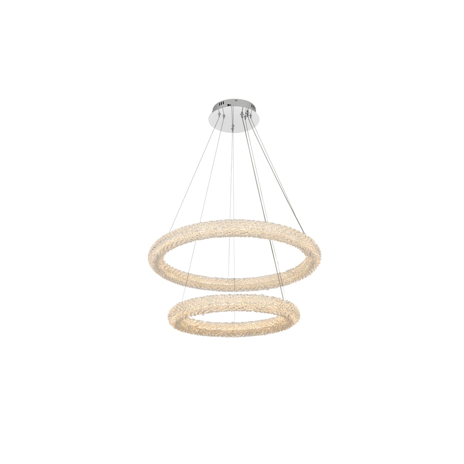 Elegant Lighting Bowen 28 Inch Adjustable Led Chandelier In Chrome