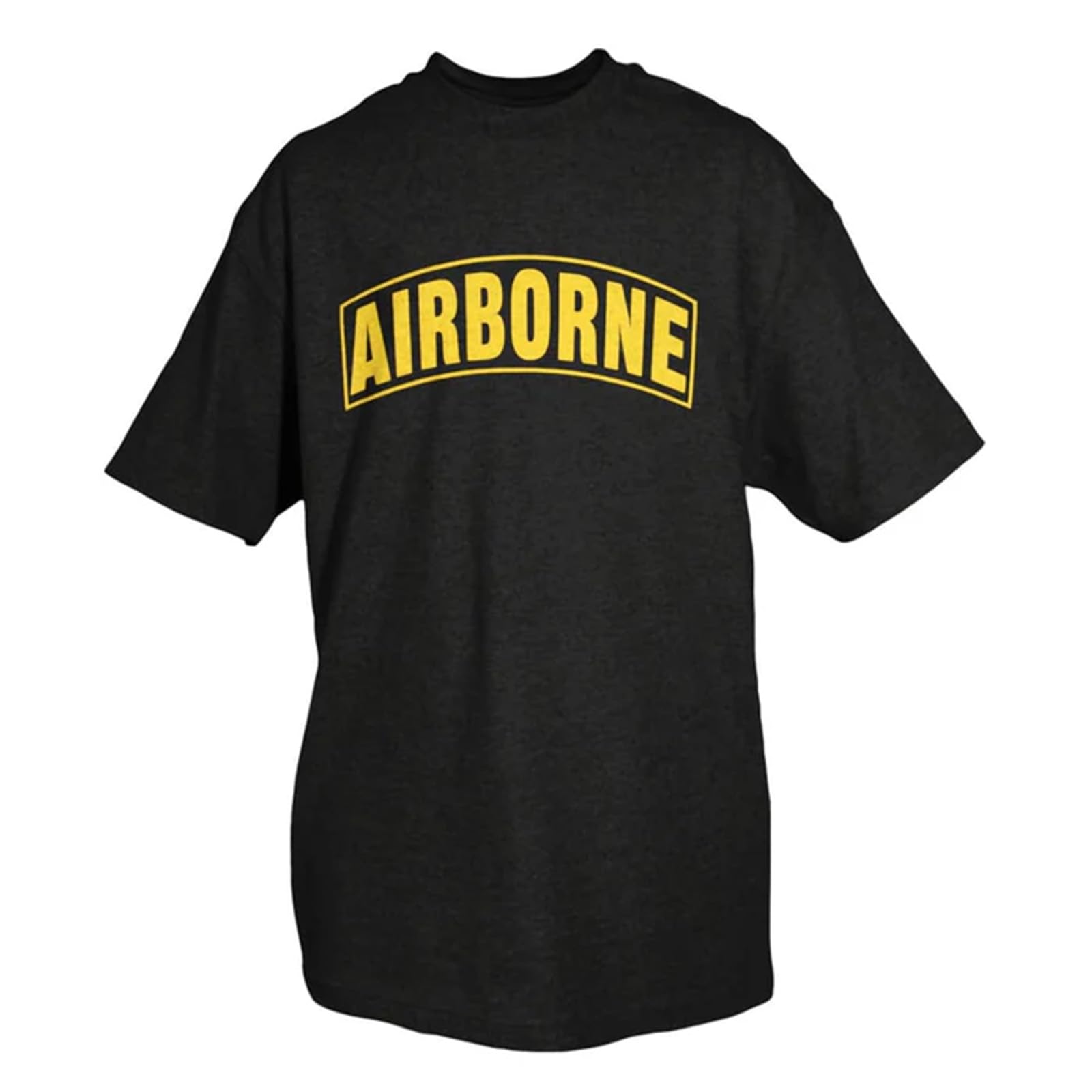 Airborne T-Shirt, Black/Yellow Imprint-XL