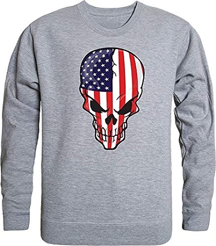 Graphic Crewneck, Skull Flag, H.Grey, XL