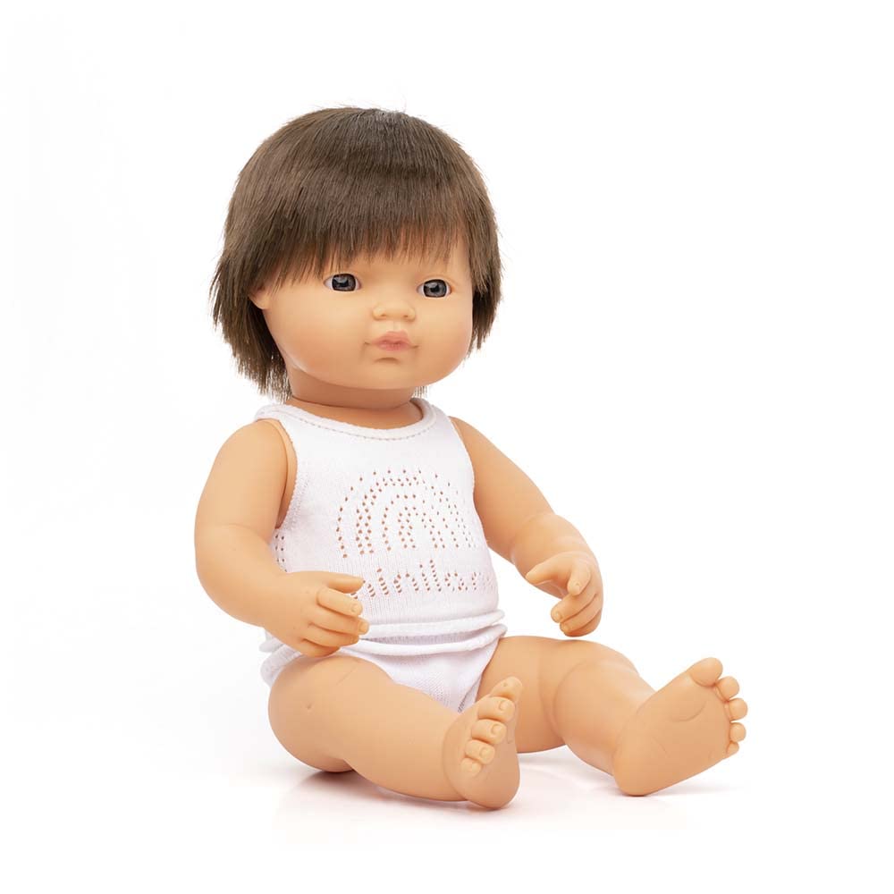 Miniland Doll Caucasian Brunette Boy (Box) - Made In Spain, Anatomically Correct, Quality