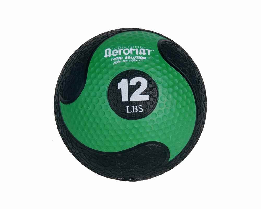 Deluxe Medicine Ball - 12 LB Black / Green - 9.0 in diameter