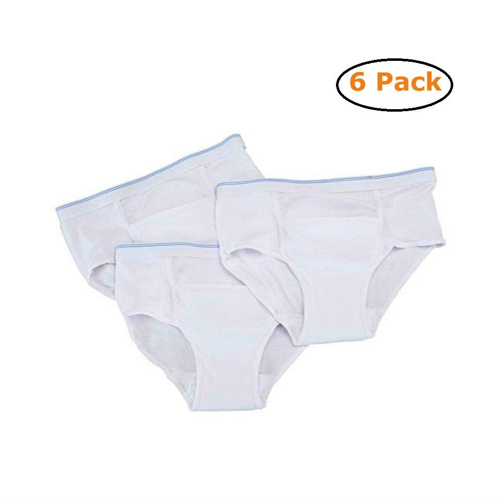 Mens Reusable Incontinence Brief 6oz 3-Pack - Size -Medium 34-36 - Pack of 2