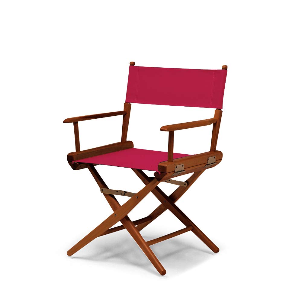 Telescope Casual World Famous Dining Height Director Chair With Walnut Stain Finish and Navy Fabric