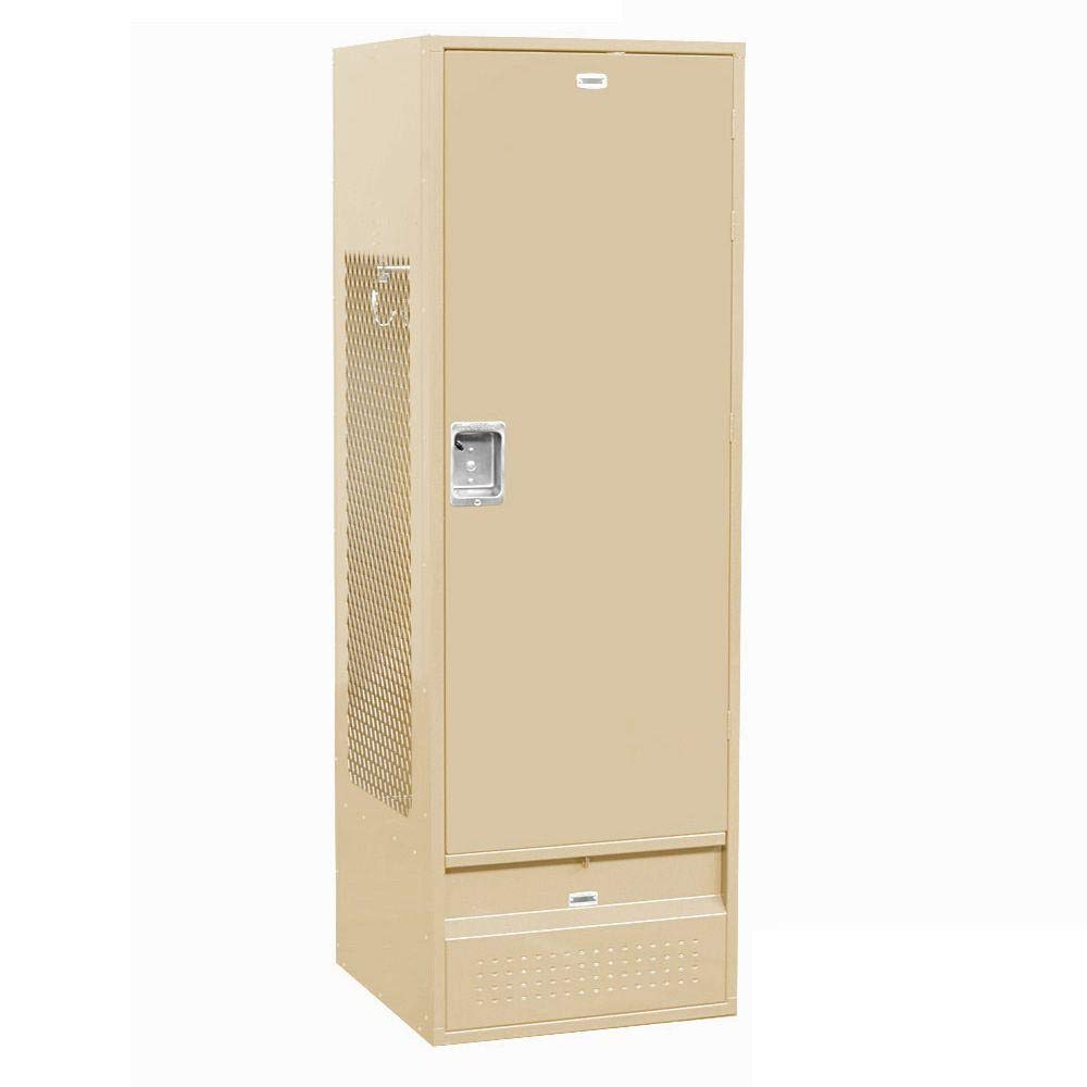 24 Wide Standard Gear Metal Locker - 6 Feet High - 24 Inches Deep - Tan - Unassembled