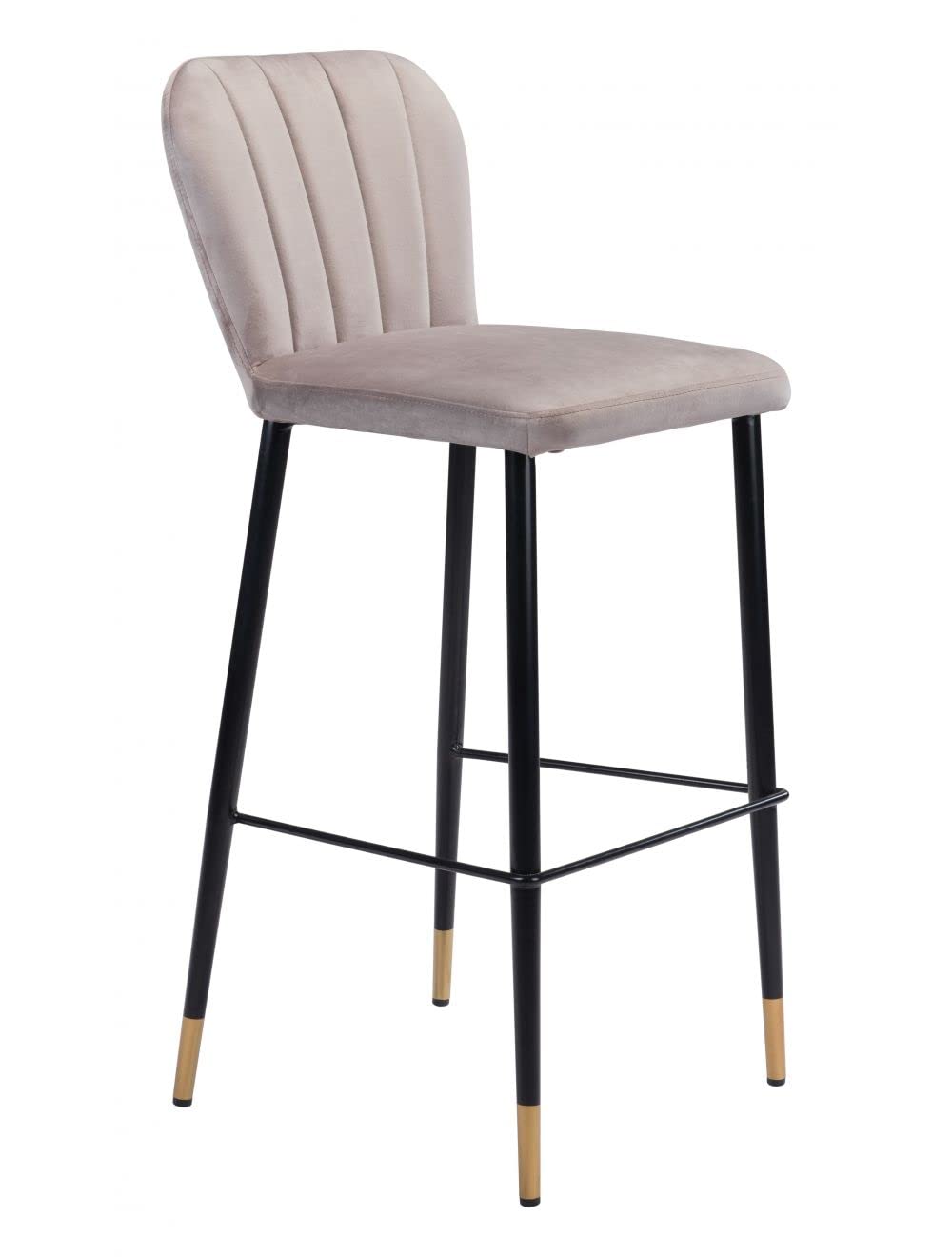 Zuo Modern Manchester Bar Chair (Set Of 2), Gray, Black & Gold