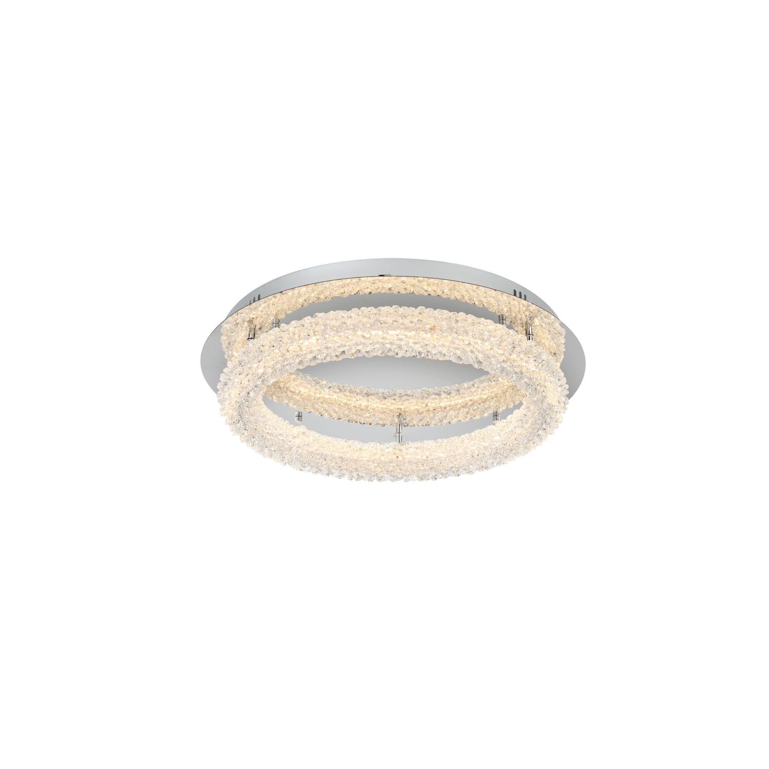 Elegant Lighting Bowen 22' 1-Light Metal Adjustable Led Flush Mount In Chrome