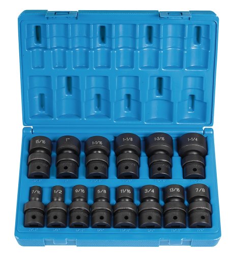 Grey Pneumatic (1314U) 1/2 Drive 14-Piece Standard Length Fractional Universal Socket Set