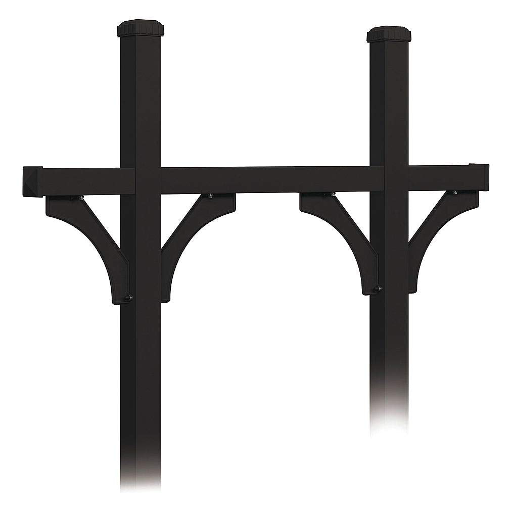 Deluxe Mailbox Post - Bridge Style for (5) Mailboxes - In-Ground Mounted - Black