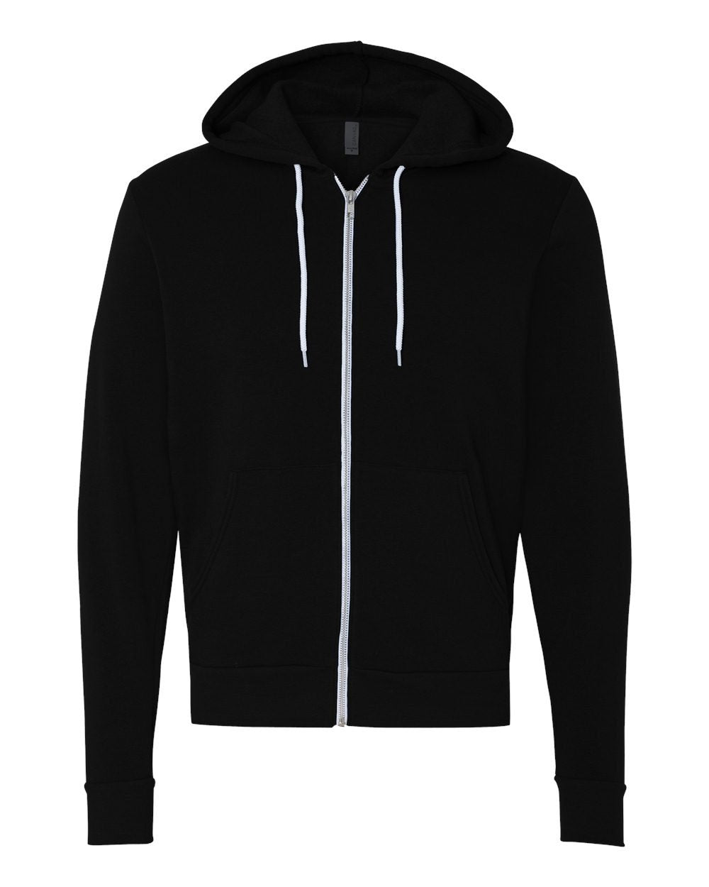 BELLA + CANVAS Unisex Sponge Fleece Full-Zip Hoodie - Black, XL