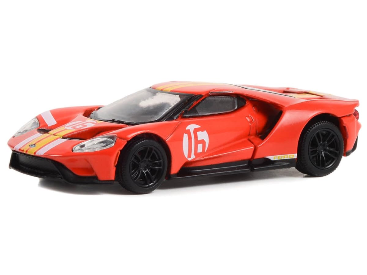 2022 Ford GT Heritage Edition #16 Alan Mann 1966 Ford AM GT-1 Prototype Tribute Red with Stripes ?Hobby Exclusive? Series 1/64 Diecast Model Car by Greenlight