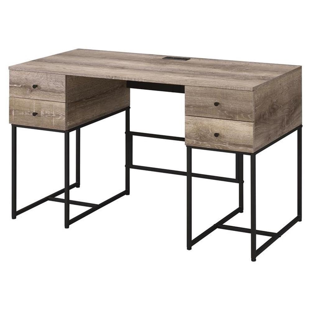 Desk, Rustic Oak & Black