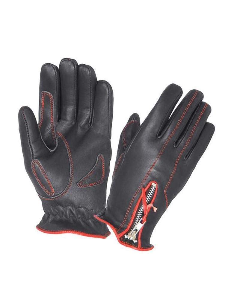 Ladies Full Finger Zippered Gloves,Red,Size - 2XL