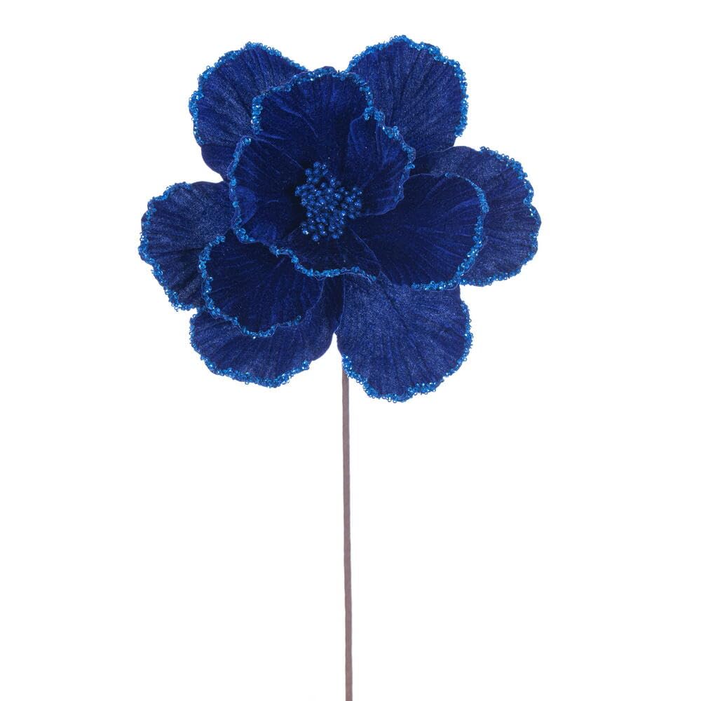 Casafoyer 20” Blue Velvet Magnolia 10” Flower 3/Bg - (Pack Of 2)