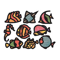 Casafoyer Roylco Stained Glass Pre-Cut Frame, 8 X 10 in, Tropical Fish ...