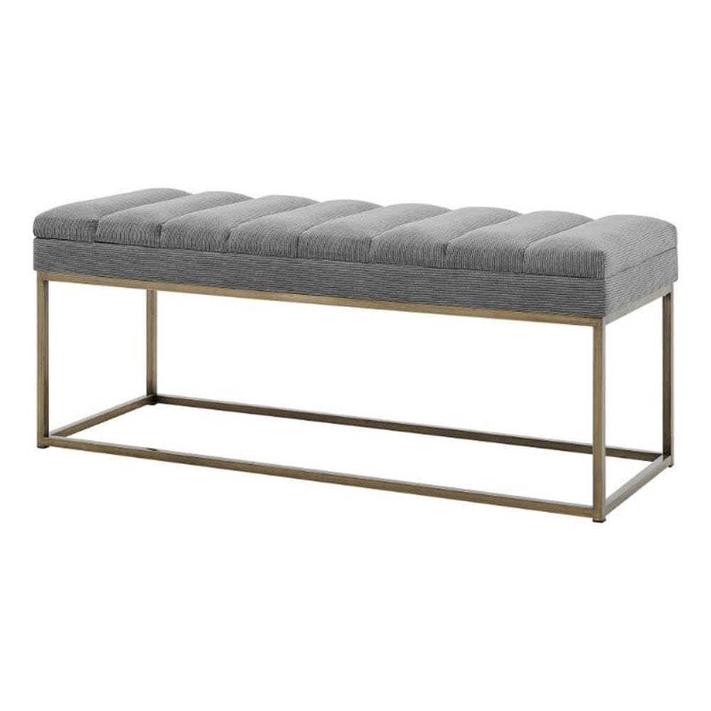 Npd Furniture And More Darius Kd Fabric Bench, Gray