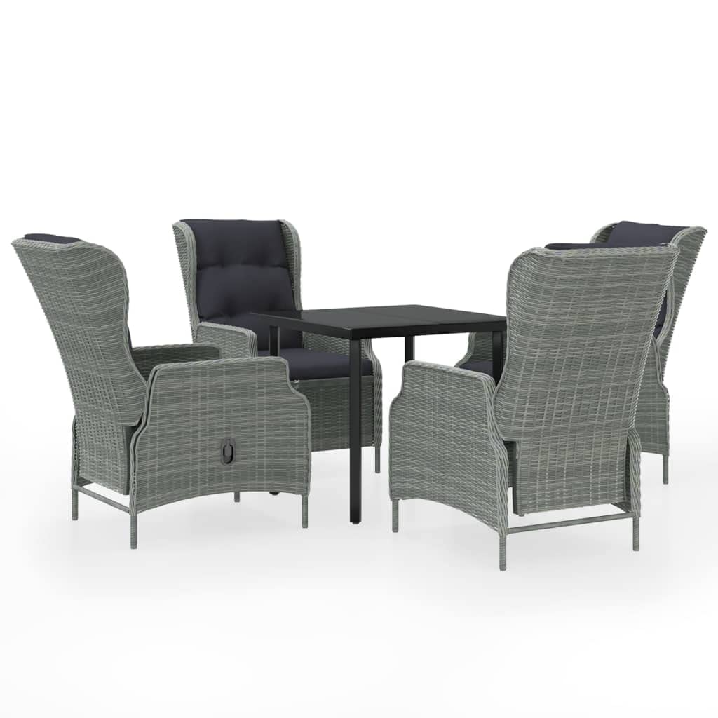 vidaXL 3 Piece Patio Dining Set Light Gray, 3099643