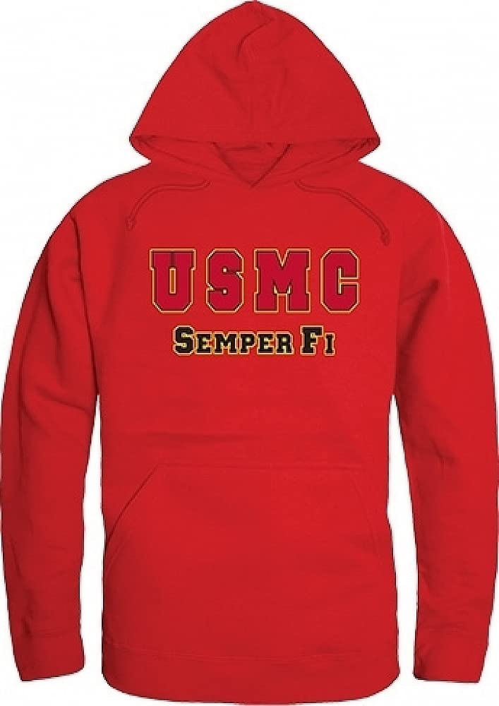 Graphic Pullover, USMC, Red, L