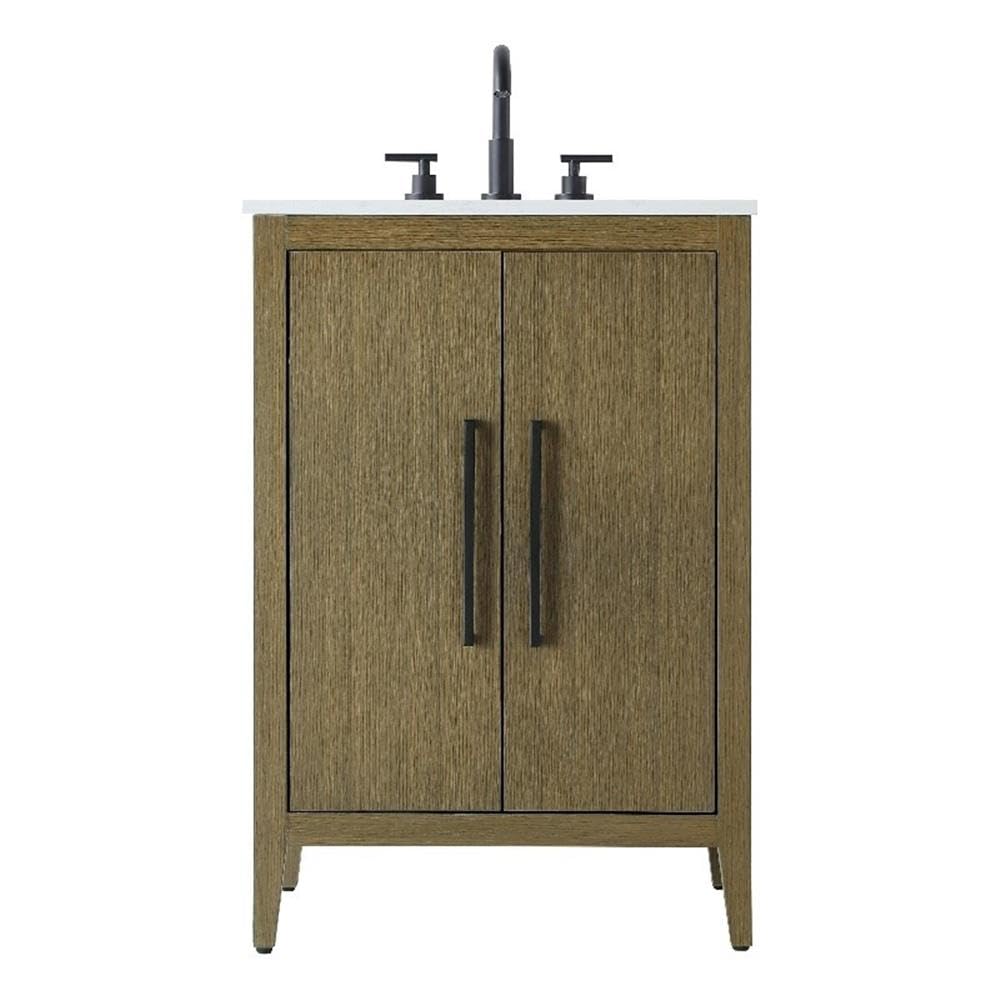 24 Inch Single Bathroom Vanity In Chestnut Brown