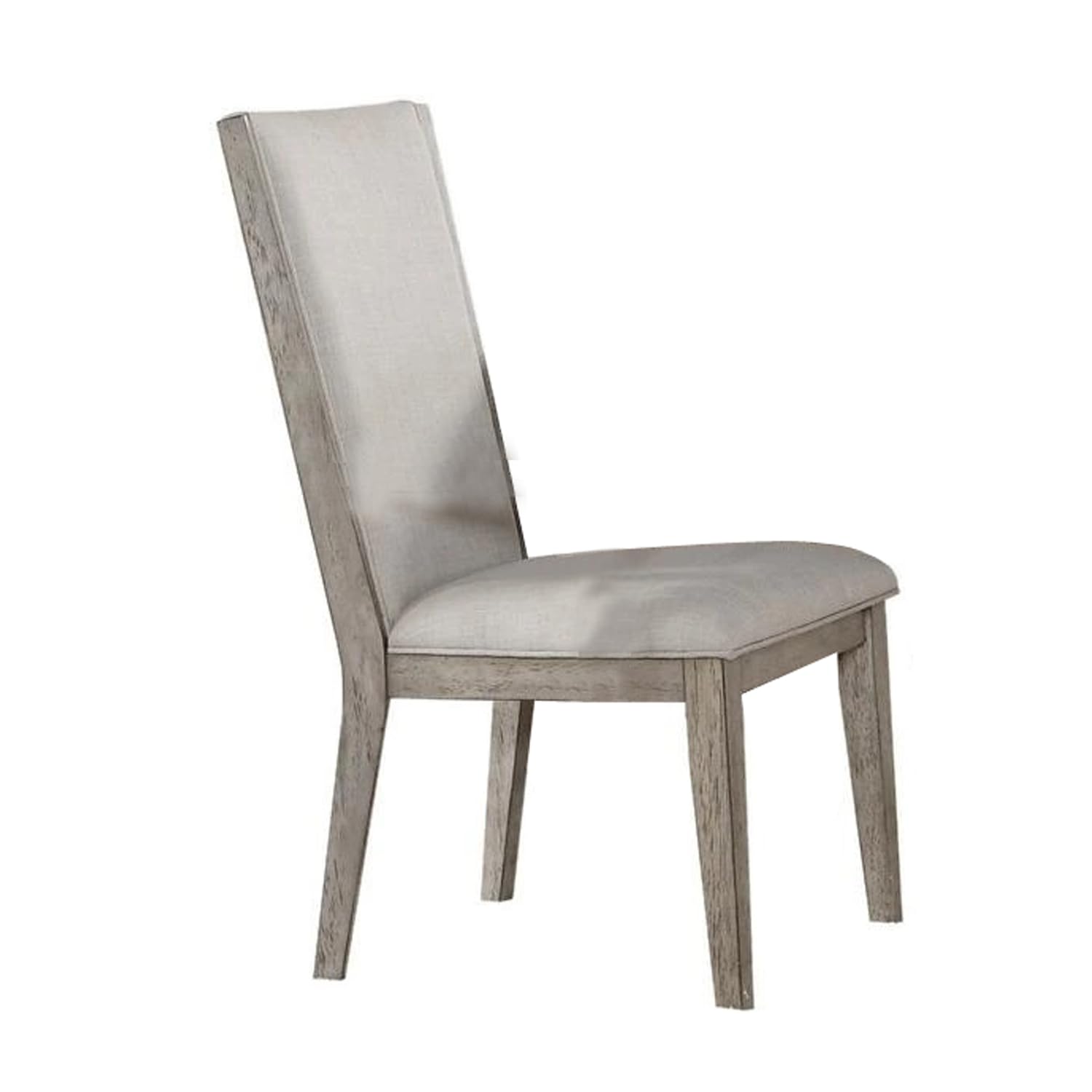 Transitional Style Wooden Side Chair with Fabric Upholstery, Set of 2, Gray Oak
