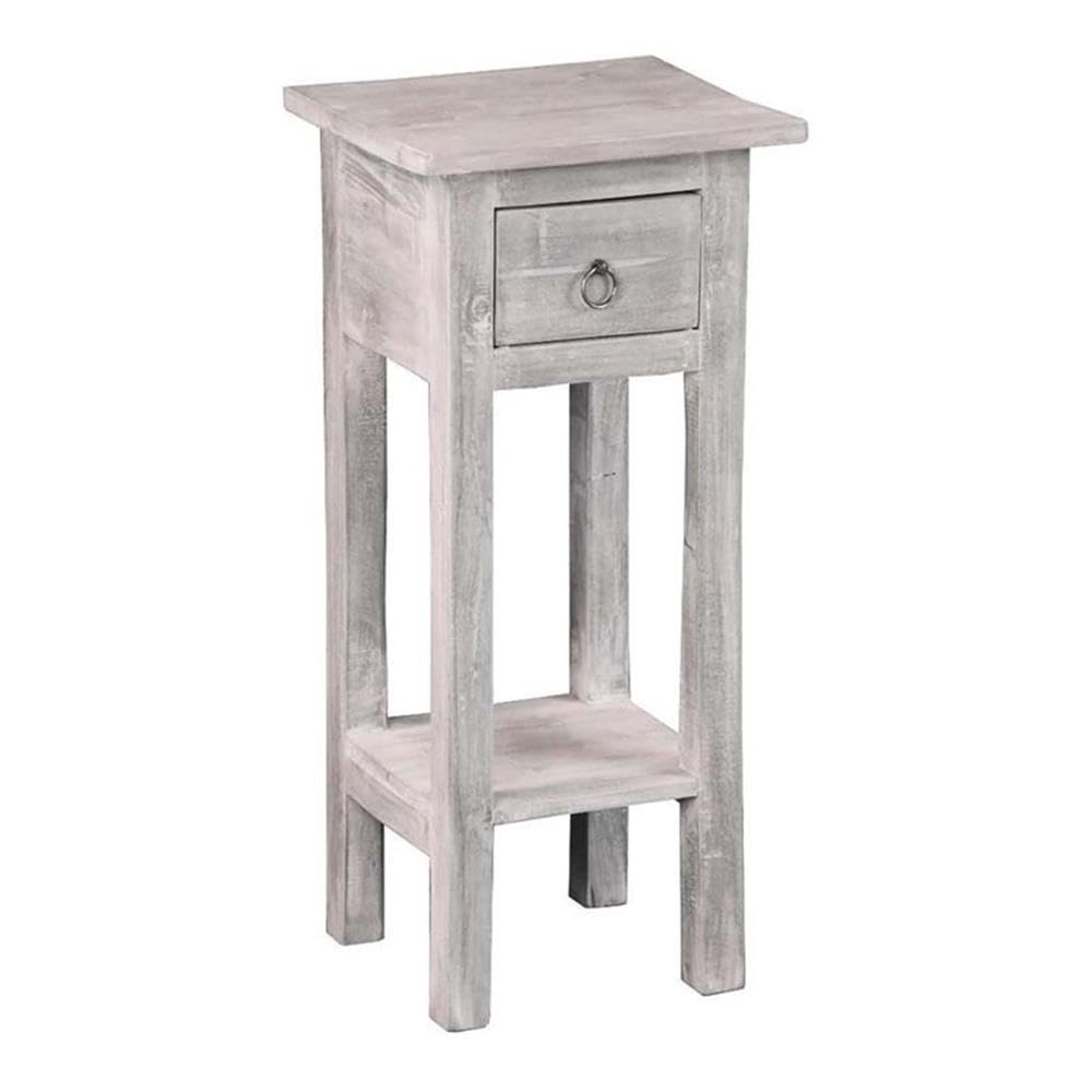 Sunset Trading Cottage Narrow Side Table | Distressed Light Gray