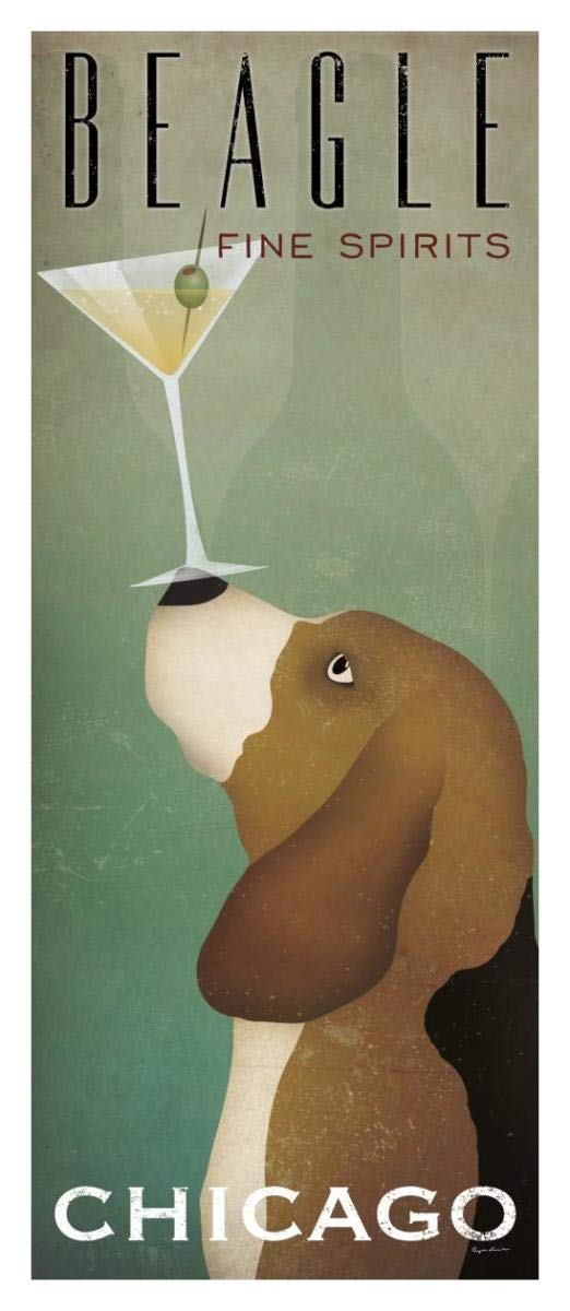 Beagle Martini -Paper Art-18x42”