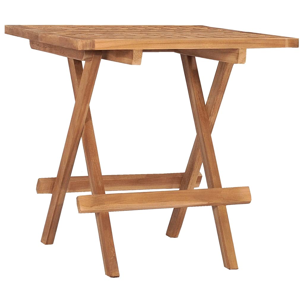 vidaXL Folding Patio Table 19.7x19.7"x19.7" Solid Teak Wood"