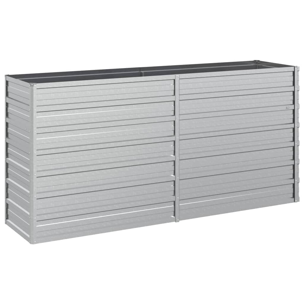 vidaXL Garden Raised Bed 63x15.7"x30.3" Galvanized Steel Silver"