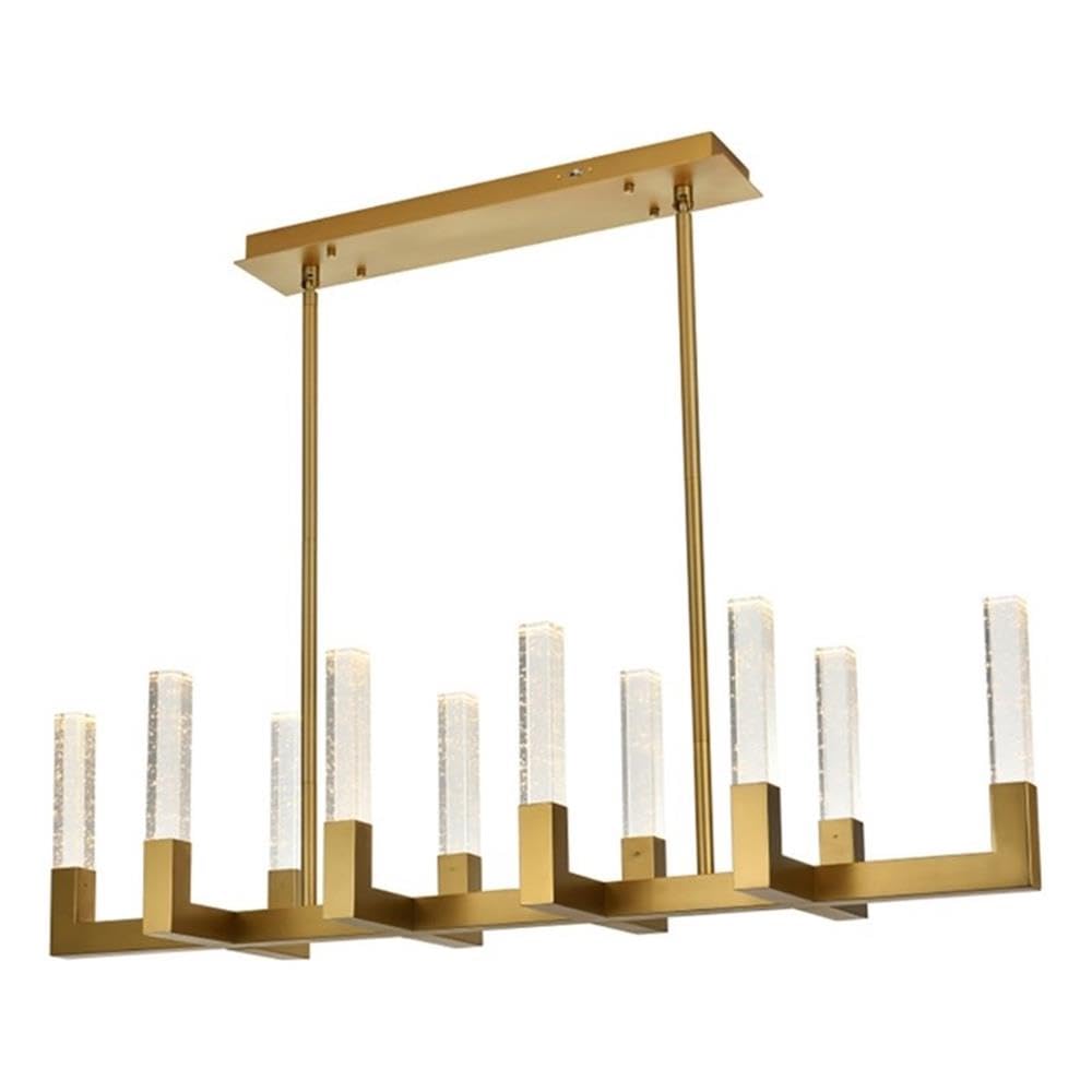 Elegant Lighting Noemi 48 Inch Adjustable Led Pendant In Satin Gold