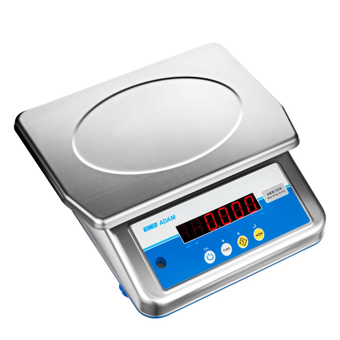 Adam Equipment ABW 32S - Aqua Stainless Steel Washdown Scales -  Capacity: 70lb / 32kg, Readability: 0.005lb / 2g