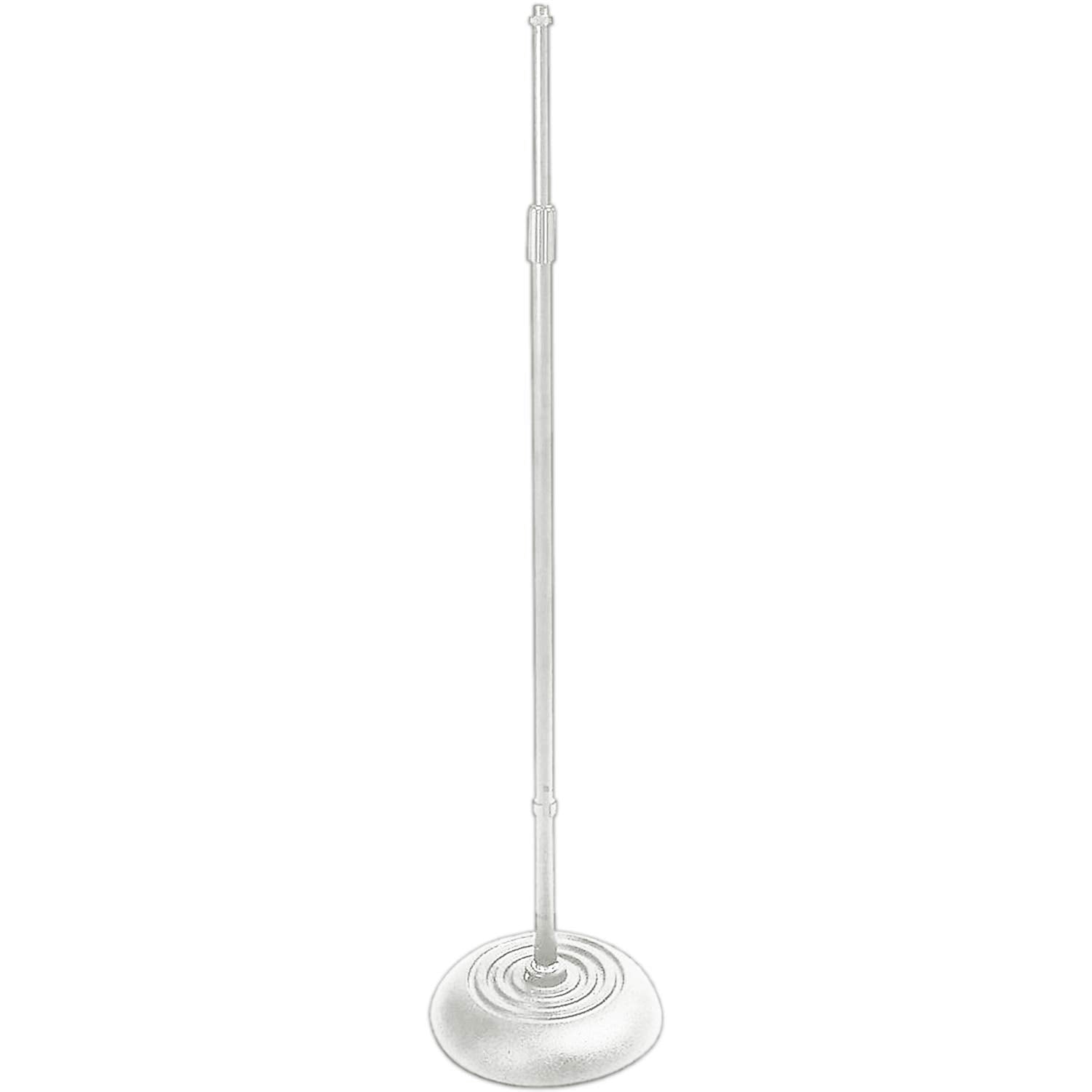 Quarter-Turn Round Base Microphone Stand (White)