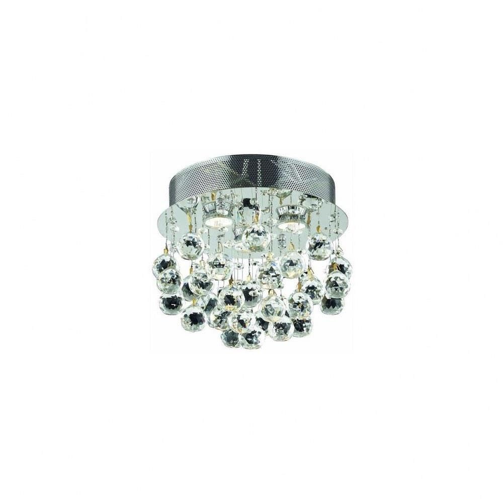 Elegant Lighting Galaxy - Three Light Flush Mount-Chrome Finish-Royal Cut Crystal Type