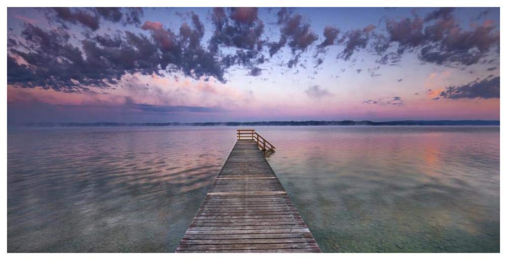 Boat ramp and filigree clouds, Bavaria, Germany-Paper Art-74x38”
