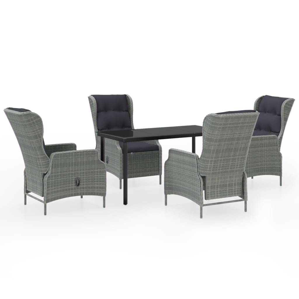 vidaXL 5 Piece Patio Dining Set Light Gray