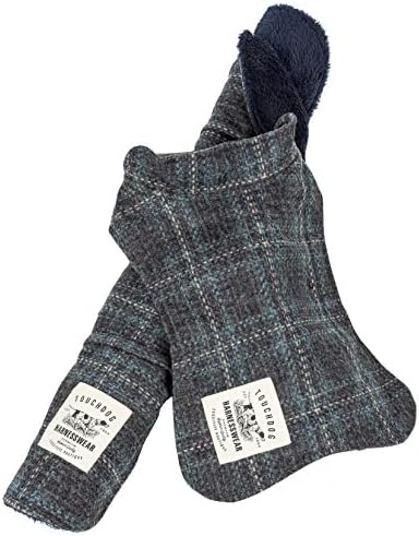 Touchdog  2-In-1 Windowpane Plaided Dog Jacket With Matching Reversible Dog Mat, Grey And Light Blue Plaid - Large