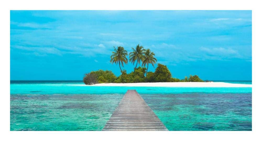 Jetty and Maldivian island-Paper Art-26x14”
