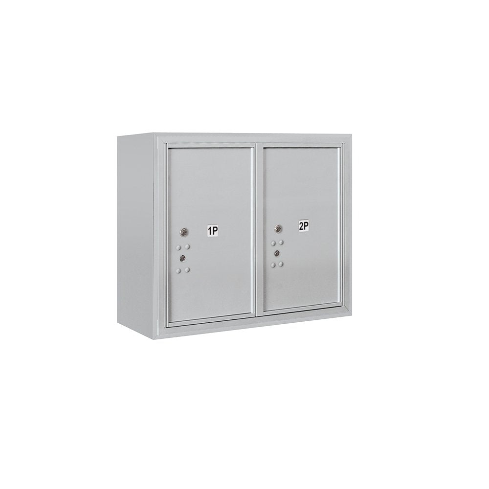 6 Door High Surface Mounted 4C Horizontal Parcel Locker with 2 Parcel Lockers in Aluminum with Private Access