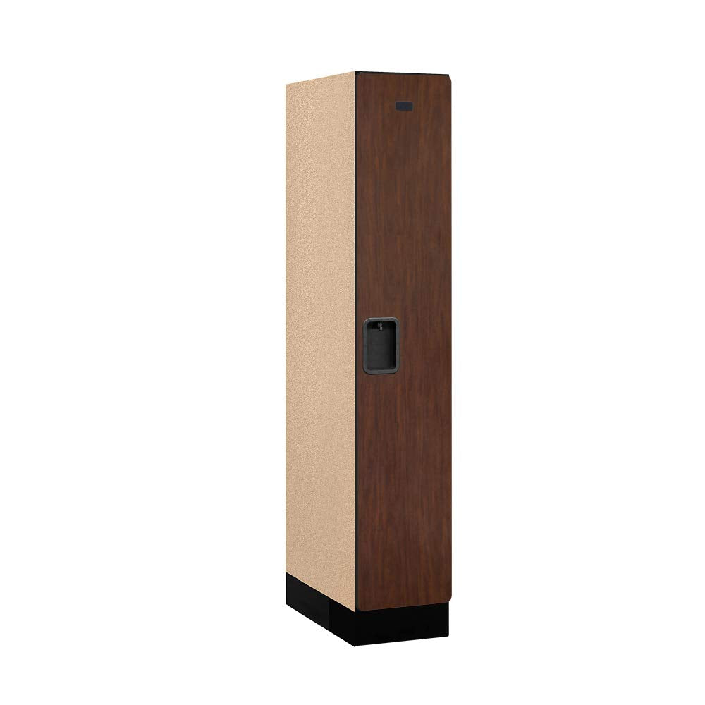 12 Wide Single Tier Designer Wood Locker - 1 Wide - 5 Feet High - 21 Inches Deep - Mahogany
