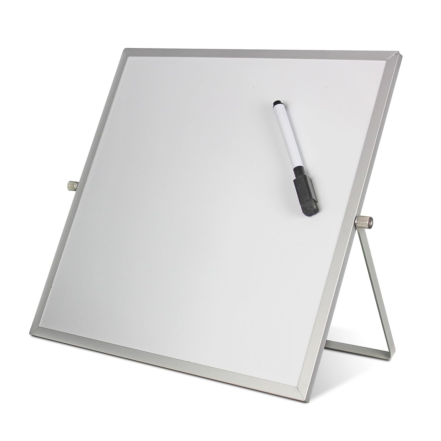 Flipside Products 12' X 12' Double-Sided Dry Erase Magnetic Flip Easel W/Black Dry Erase Marker W/Erase Cap, Adjustable Stand, Tabletop Easel, Small Portable Whiteboard