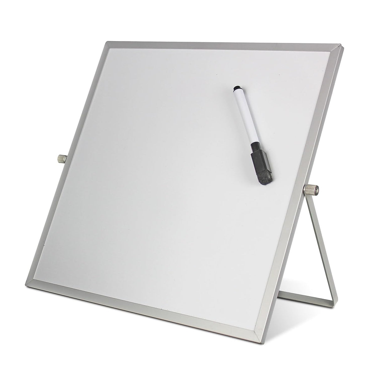 Flipside Products 12' X 12' Double-Sided Dry Erase Magnetic Flip Easel W/Black Dry Erase Marker W/Erase Cap, Adjustable Stand, Tabletop Easel, Small Portable Whiteboard