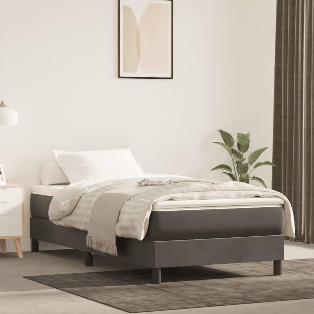 vidaXL Box Spring Bed Frame Dark Gray 39.4x79.9??Twin XL Velvet
