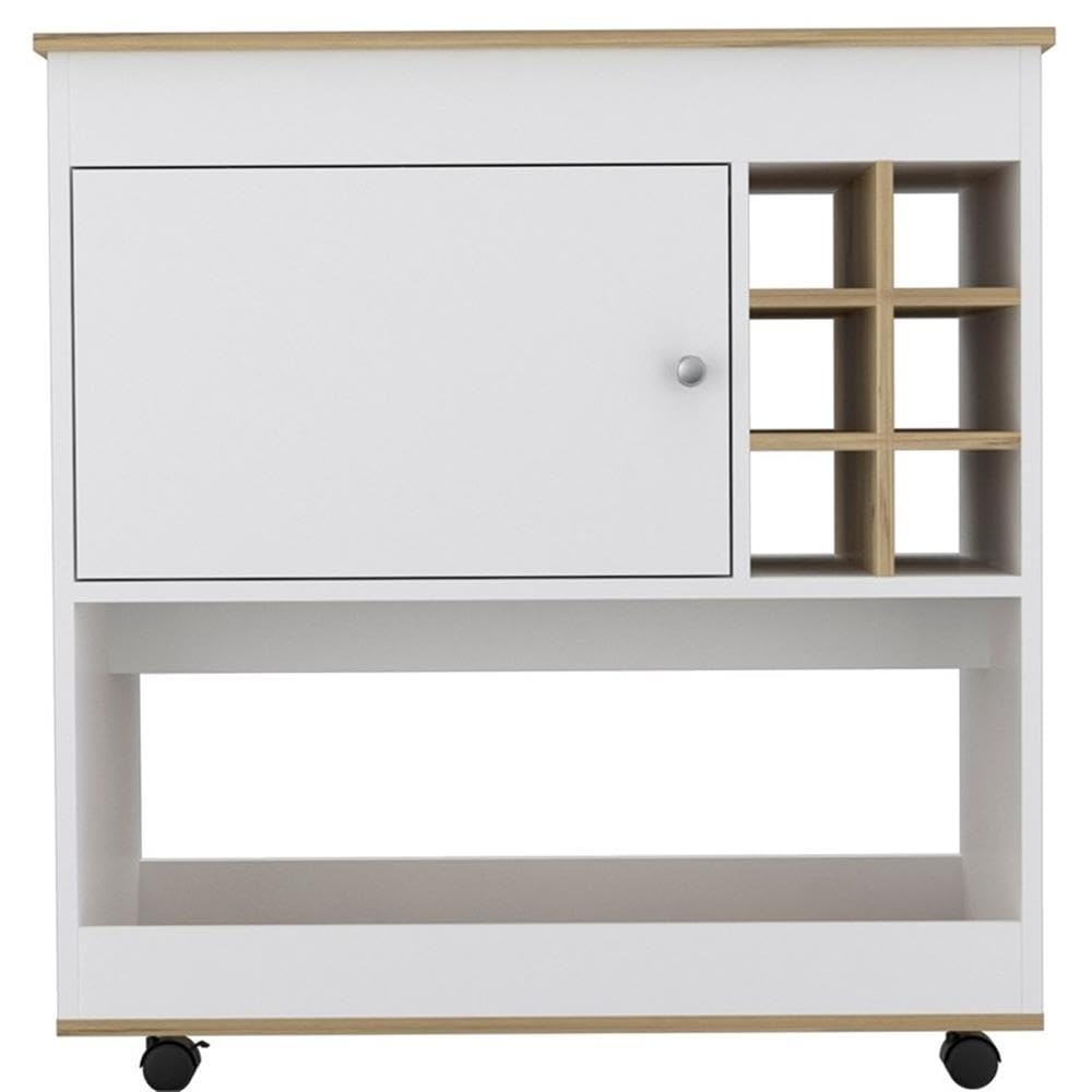 Camelia Bar Cart  -Living Room -Light Oak / White